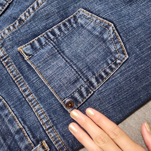 Vintage Y2K Bitten Mid Rise Bootcut Kick Flare Leg Blue Denim Jeans - Picture 11 of 12